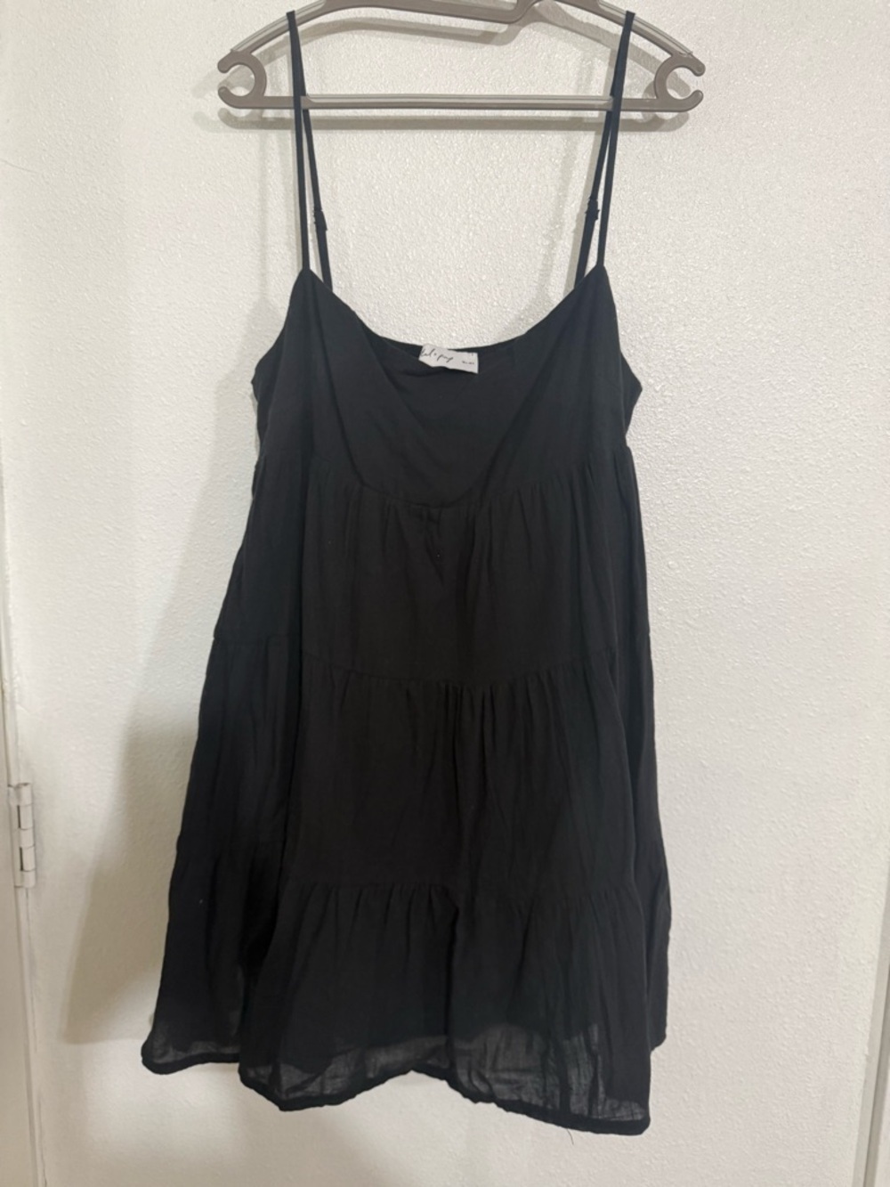 Petal &Pup black peplum dress 100 % cotton Sz L